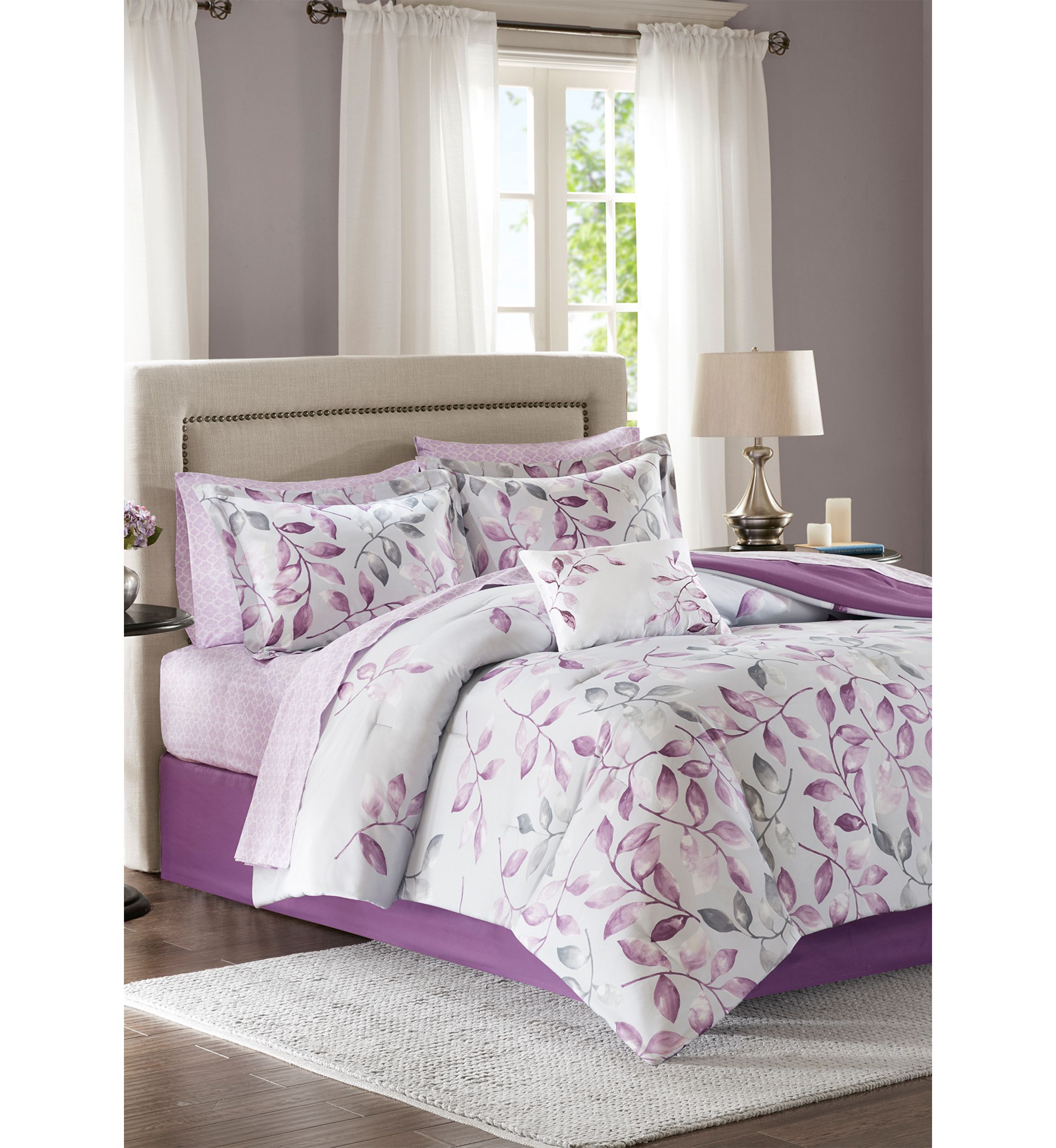 Madison Park Essentials Lafael Complete Comforter Set - Purple