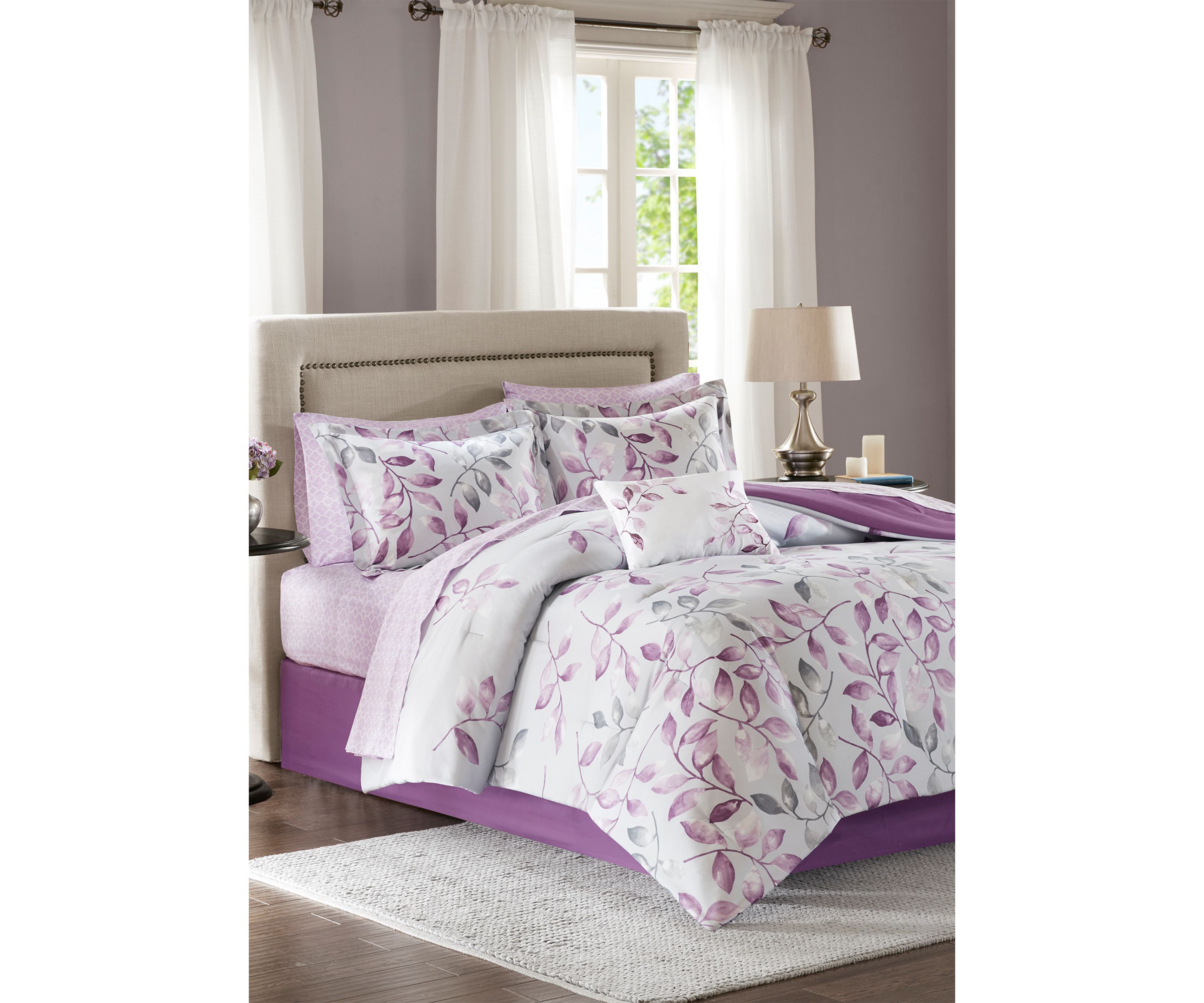 Madison Park Essentials Lafael Complete Comforter Set - Purple
