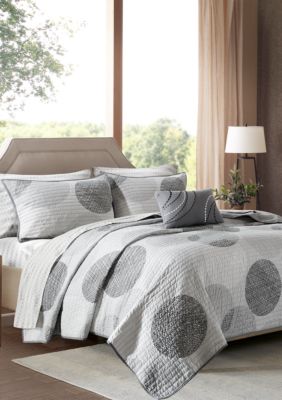 90° by Design Lab Madison Park Essentials Knowles Complete Coverlet Set - Grey