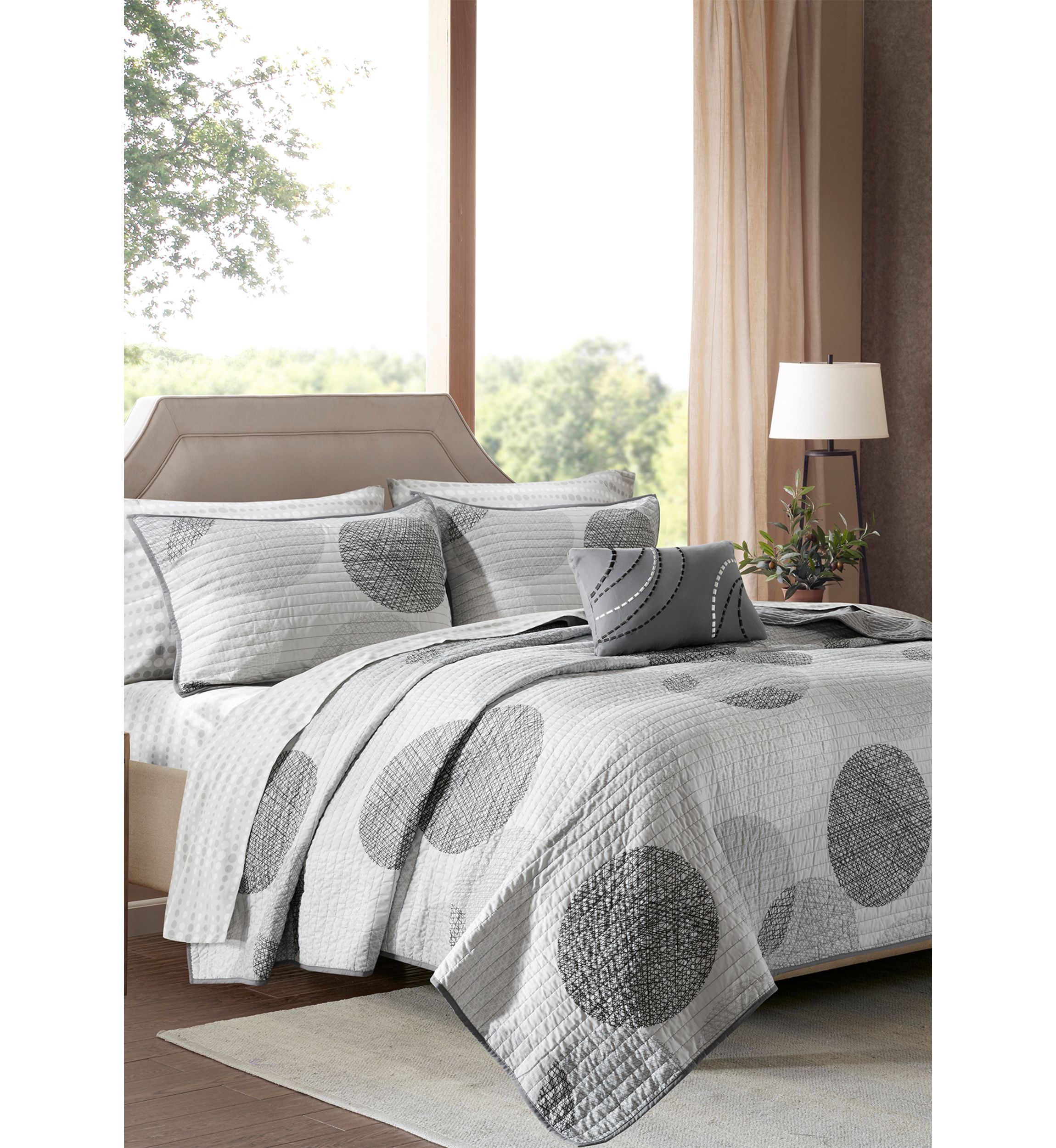 Madison Park Essentials Knowles Complete Coverlet Set - Grey