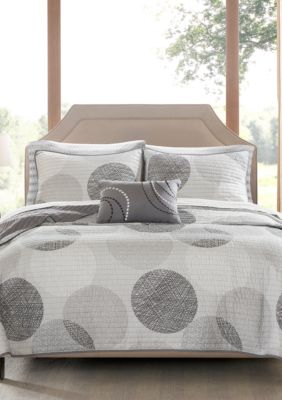 Madison Park Essentials Knowles Complete Coverlet Set - Grey