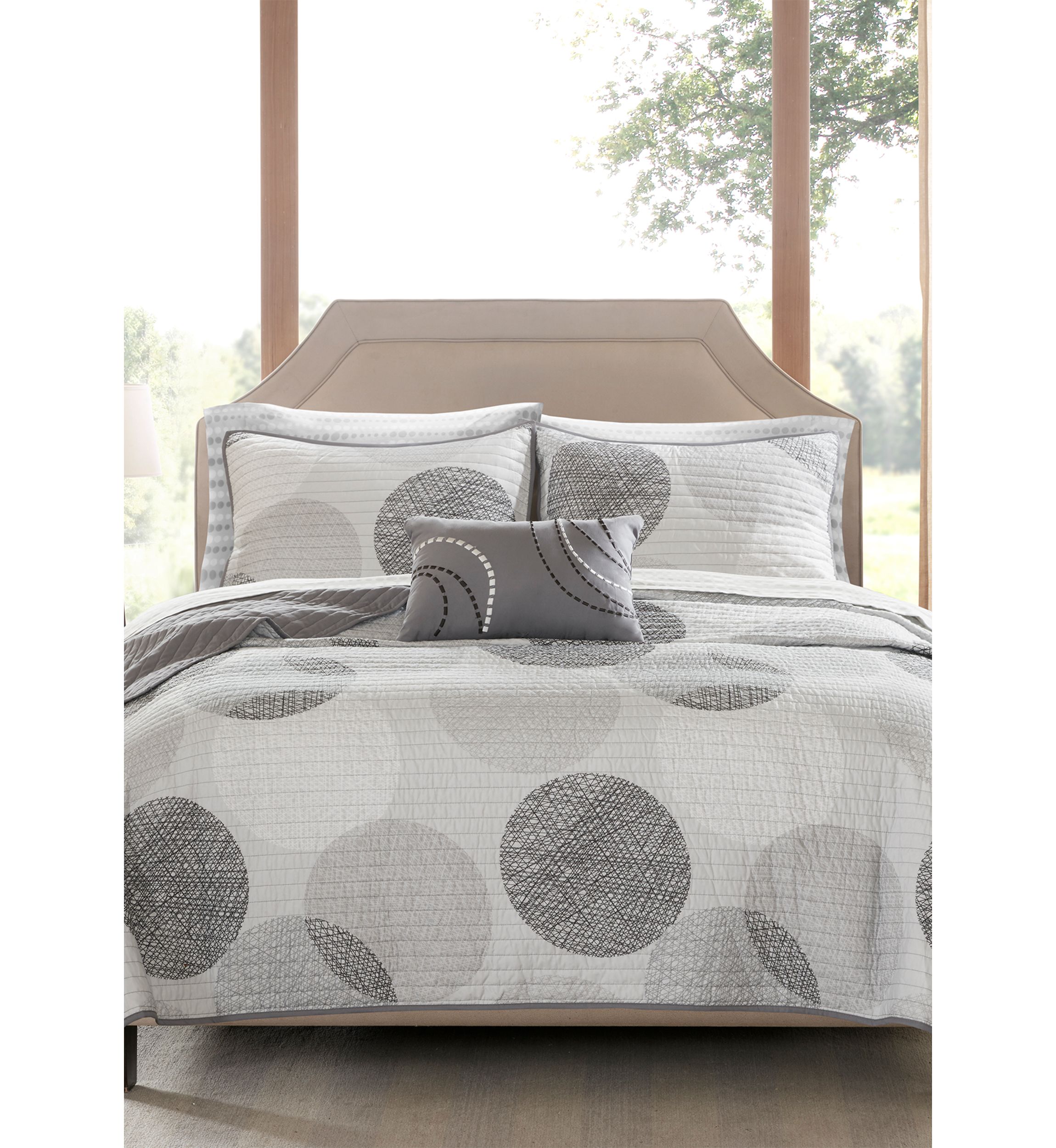 Madison Park Essentials Knowles Complete Coverlet Set - Grey