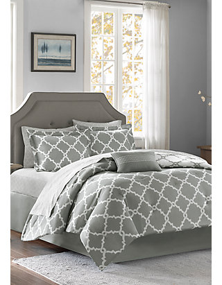 Madison Park Essentials Merritt Reversible Complete Comforter Set - Grey
