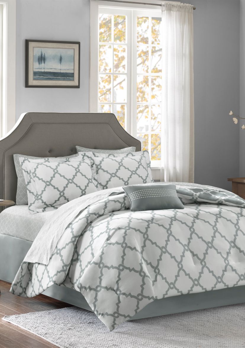 Madison Park Essentials Merritt Reversible Complete Comforter Set - Grey 