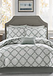Madison Park Essentials Merritt Reversible Complete Comforter Set - Grey 