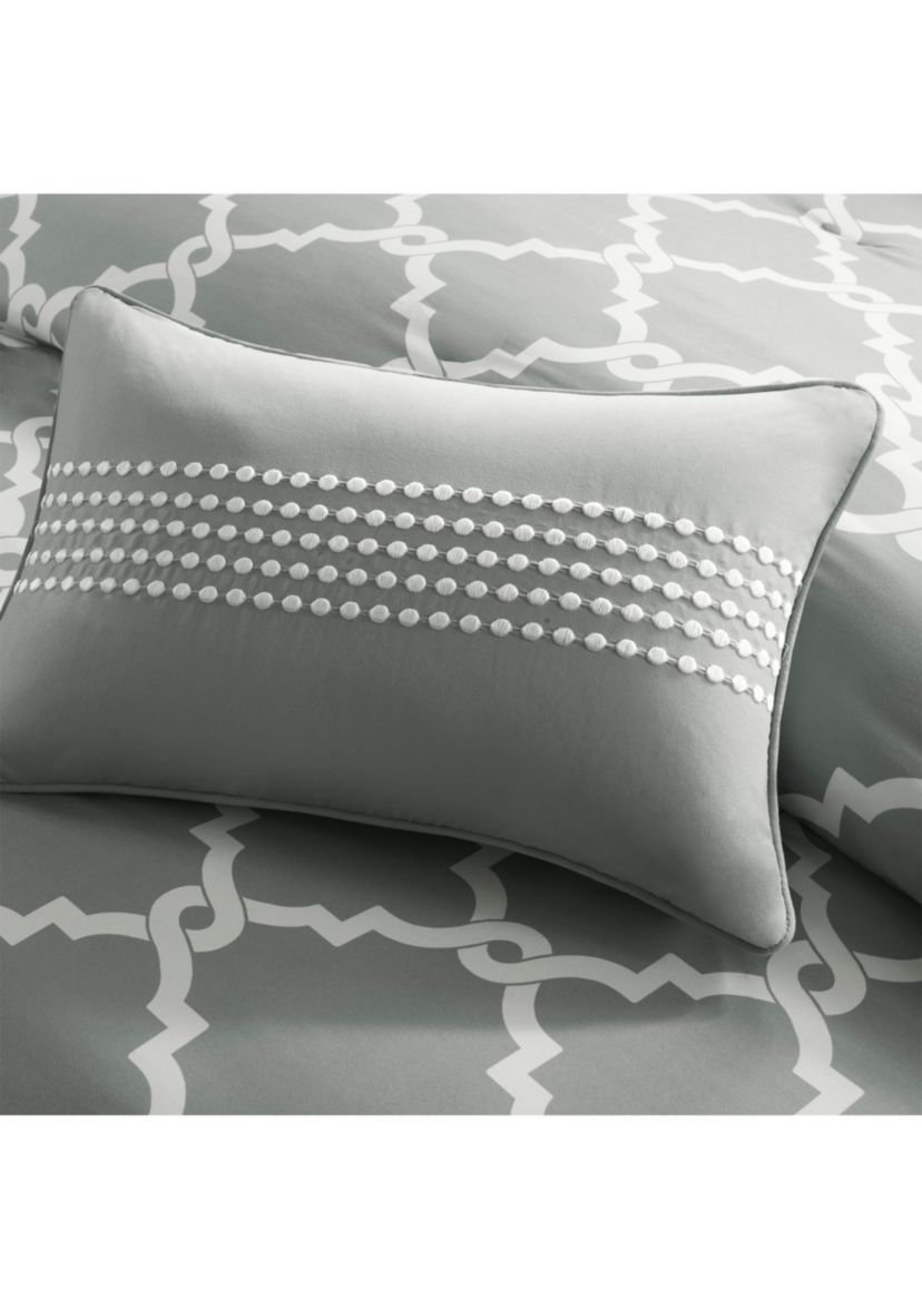 Madison Park Essentials Merritt Reversible Complete Comforter Set - Grey 