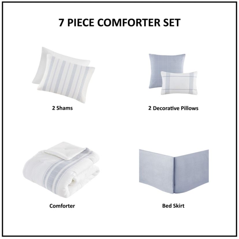 Morgan 6 Piece Cotton Jacquard Oversized Comforter Set
