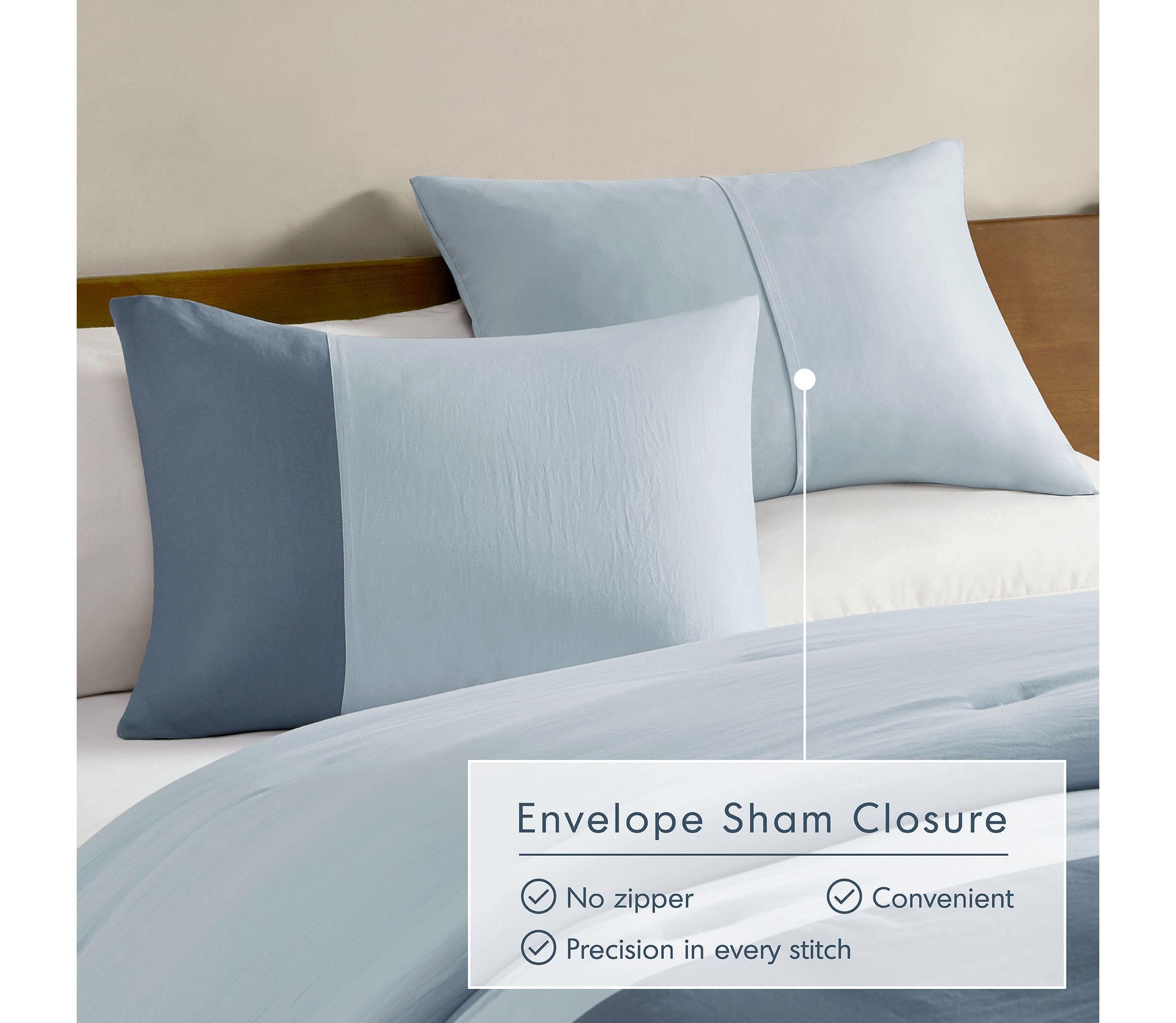 Miro Soft Washed Color Block Comforter Set