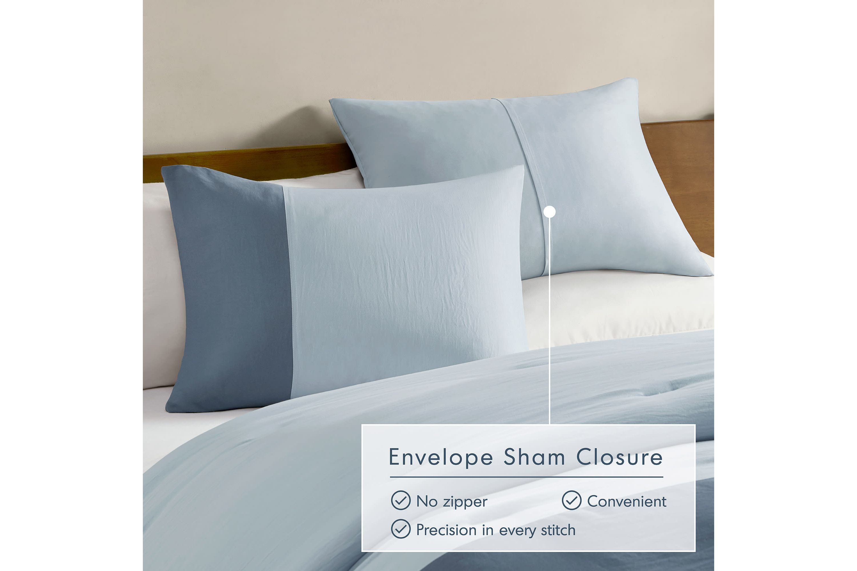 Miro Soft Washed Color Block Comforter Set