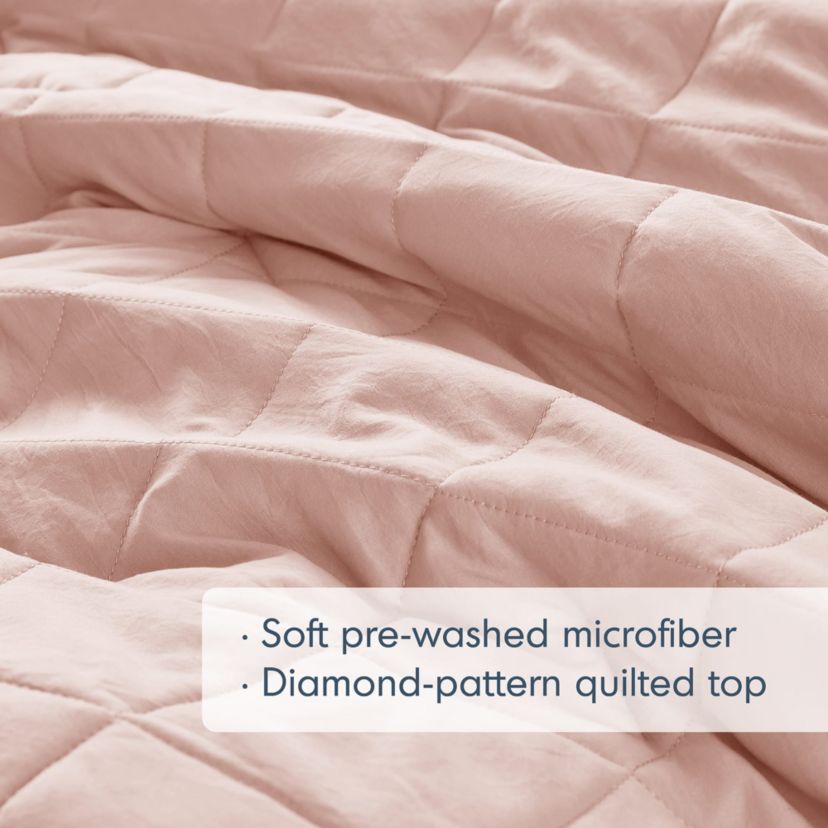Phoebe Diamond Quilted Ruffle Edge Comforter Set