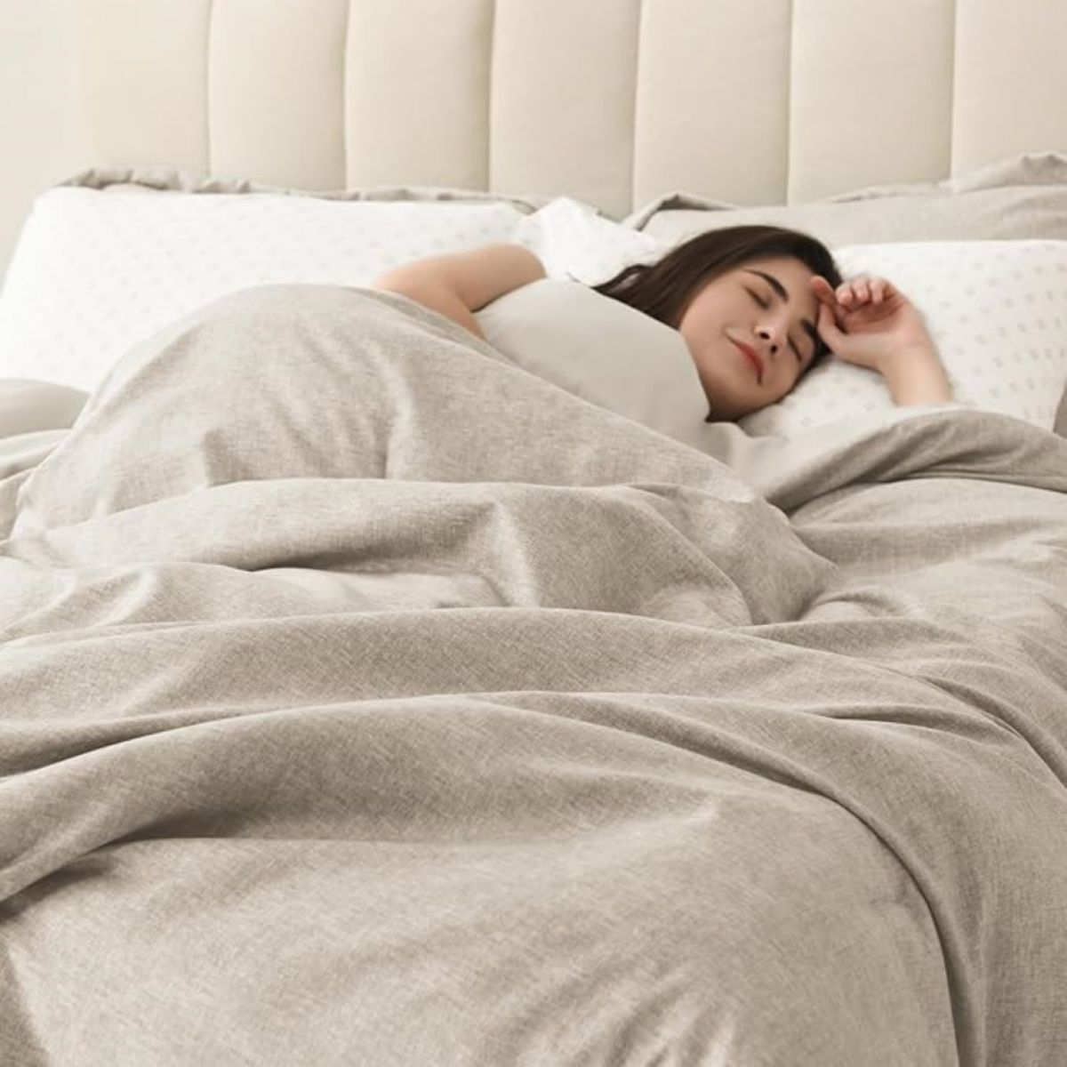 Camden Chambray Print Microfiber Comforter Set with Bed Sheets