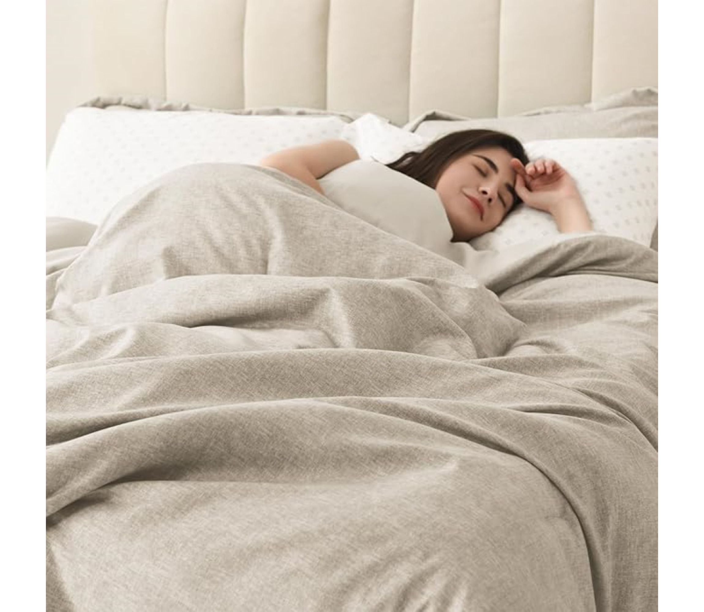 Camden Chambray Print Microfiber Comforter Set with Bed Sheets