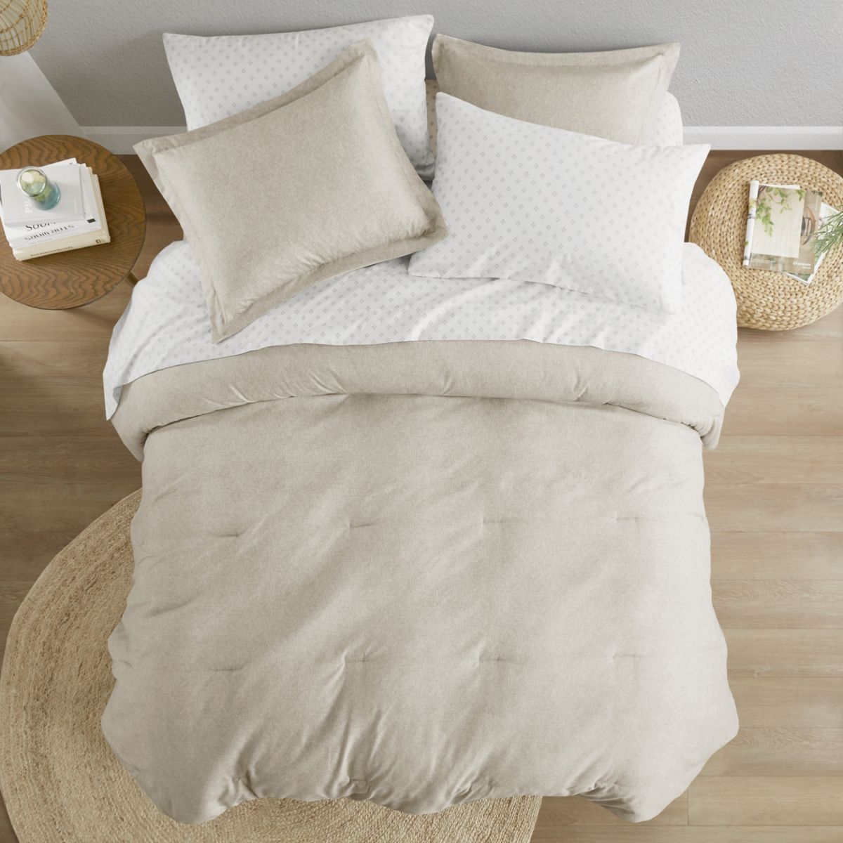 Camden Chambray Print Microfiber Comforter Set with Bed Sheets