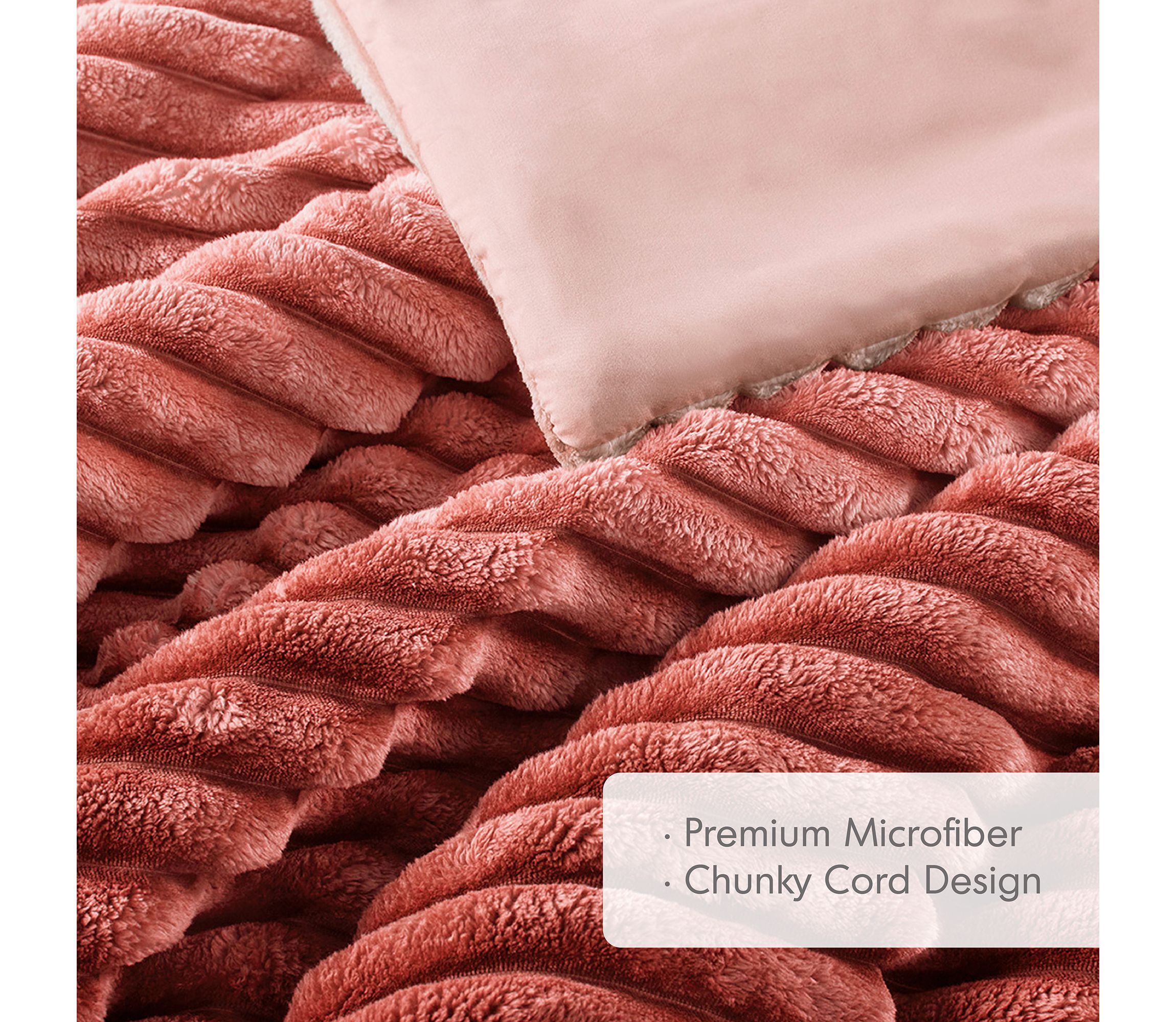 Avril Fluffy Ribbed Plush Comforter Set