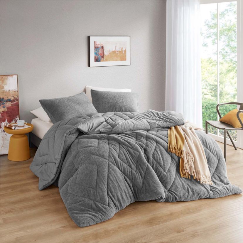 Kyla Double Diamond Quilted Teddy Comforter Set