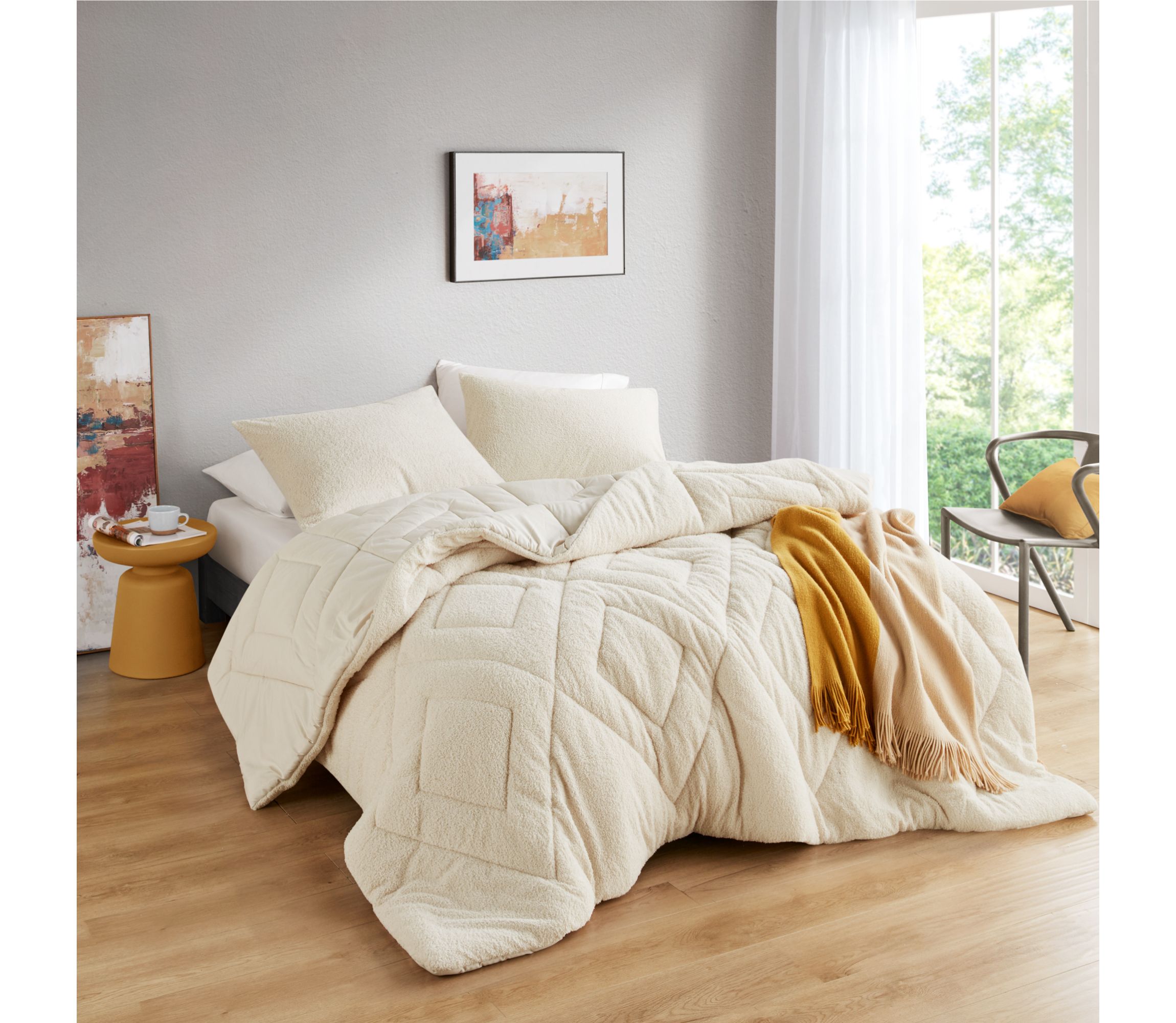 Kyla Double Diamond Quilted Teddy Comforter Set