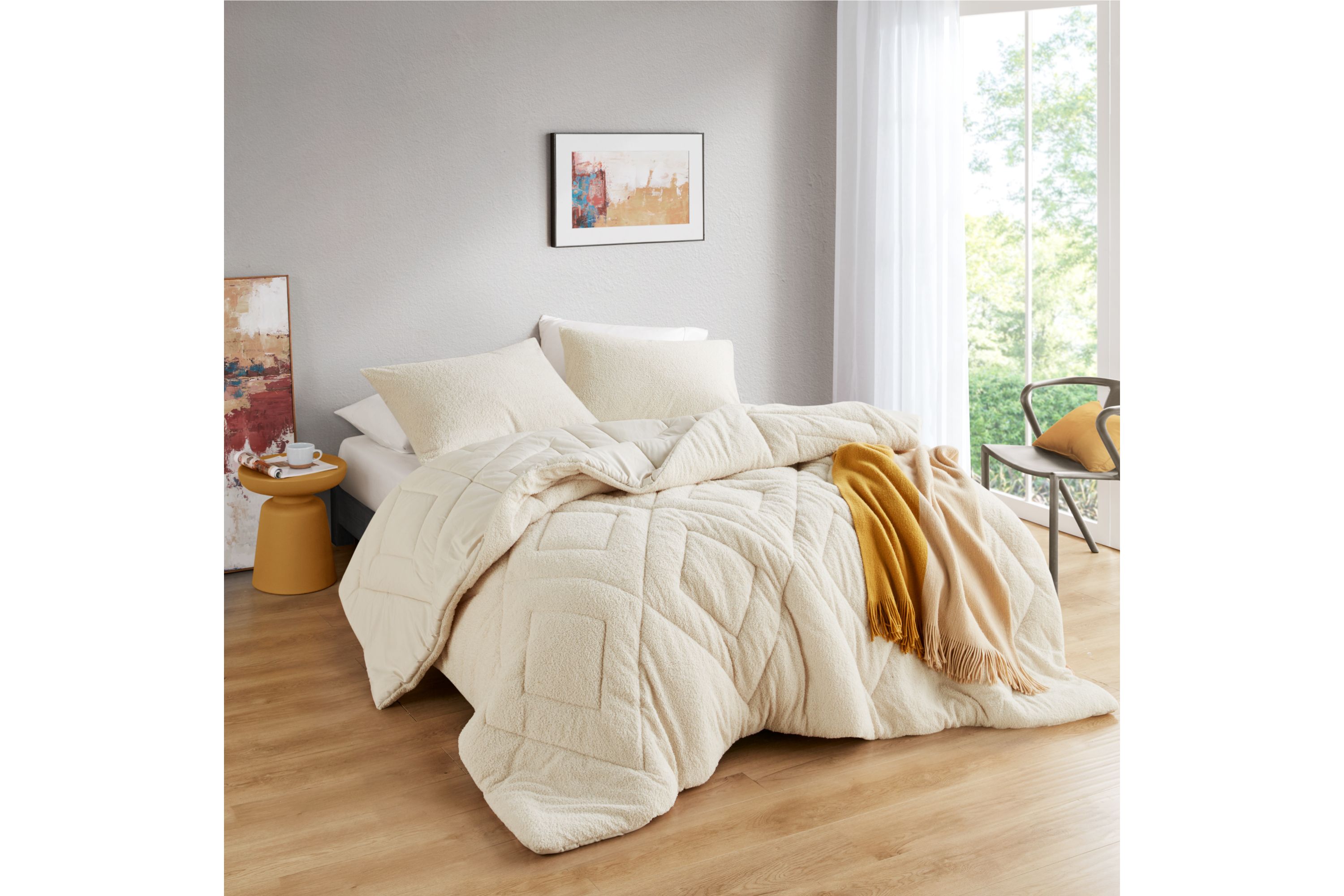 Kyla Double Diamond Quilted Teddy Comforter Set