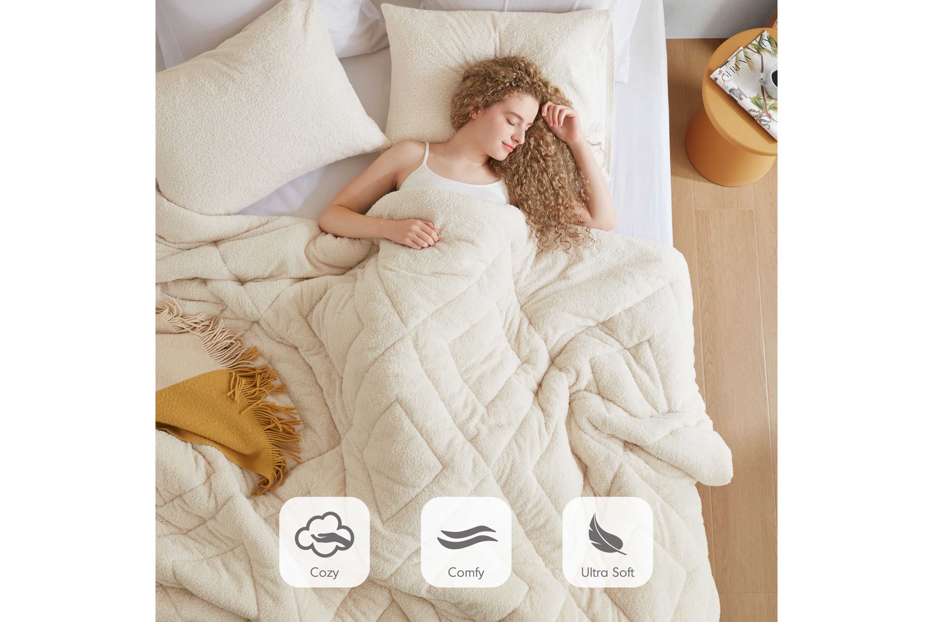 Kyla Double Diamond Quilted Teddy Comforter Set