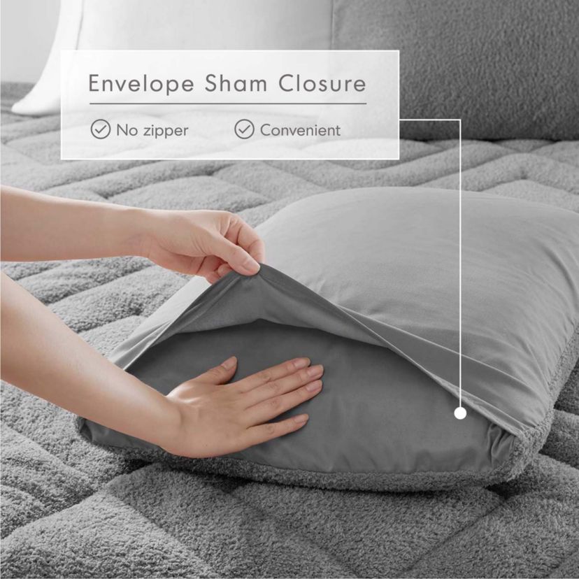 Kyla Double Diamond Quilted Teddy Comforter Set