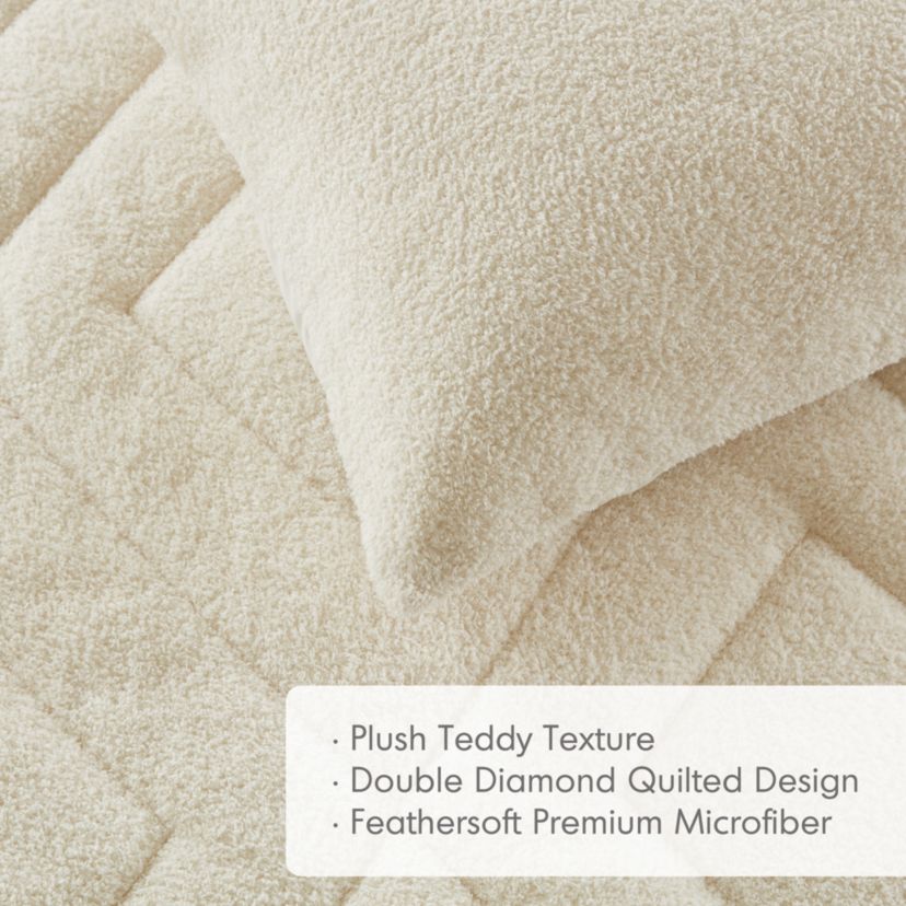 Kyla Double Diamond Quilted Teddy Comforter Set