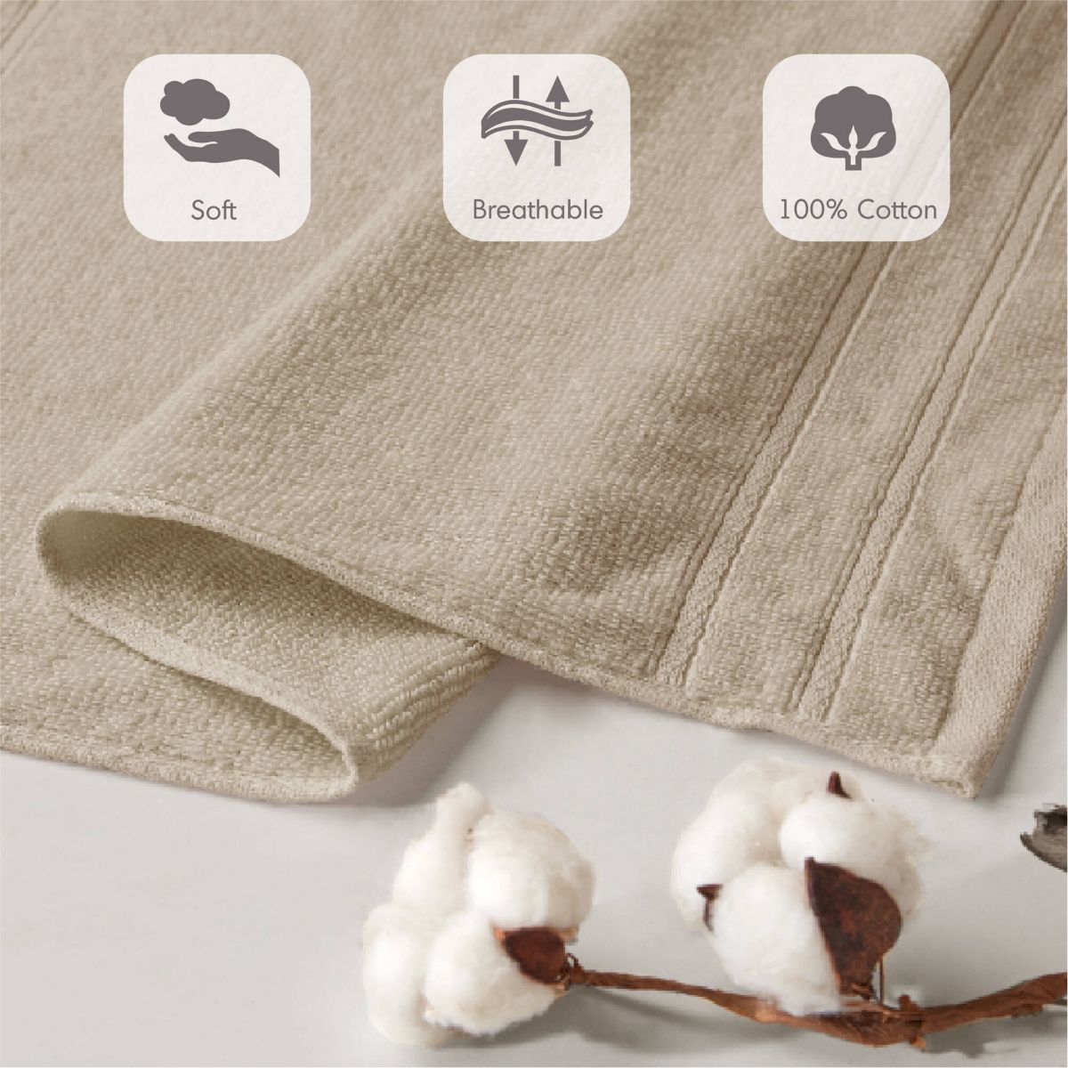 400GSM Essential Bundle Quick Dry 100% Cotton 12pc Towel Set
