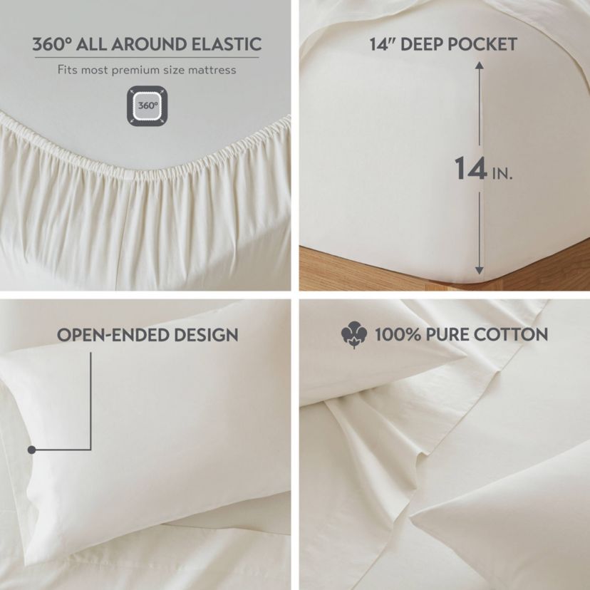 Cotton 144TC Solid Sheet Set