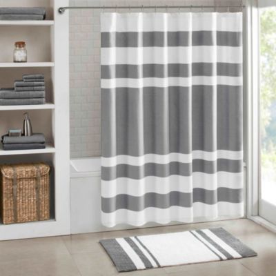 Madison Park Spa Waffle Shower Curtain with 3M Treatment, Grey, Standard Shower Curtain