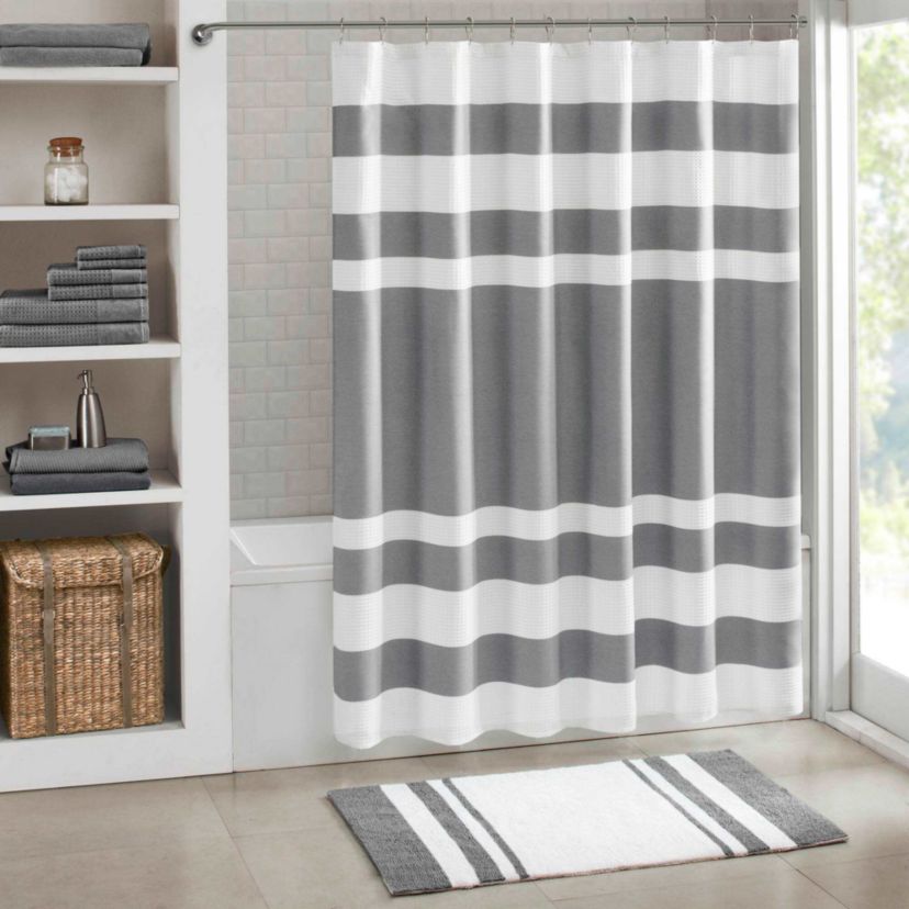 Spa Waffle Shower Curtain with 3M Treatment