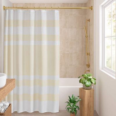 Madison Park Spa Waffle Shower Curtain with 3M Treatment, Long Shower Curtain