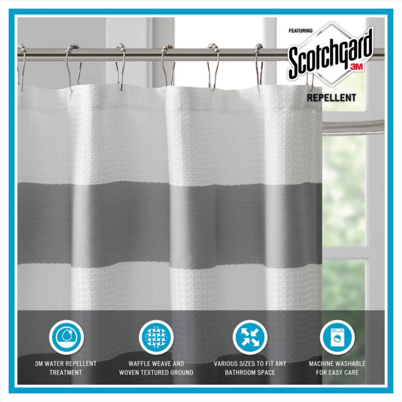 Spa Waffle Shower Curtain with 3M Treatment