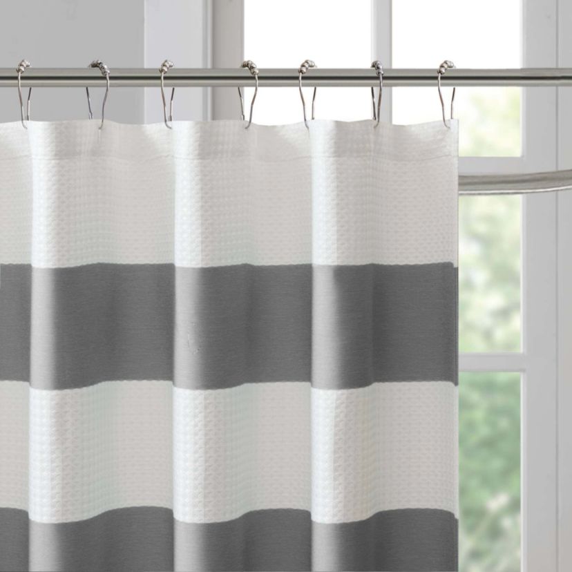 Spa Waffle Shower Curtain with 3M Treatment