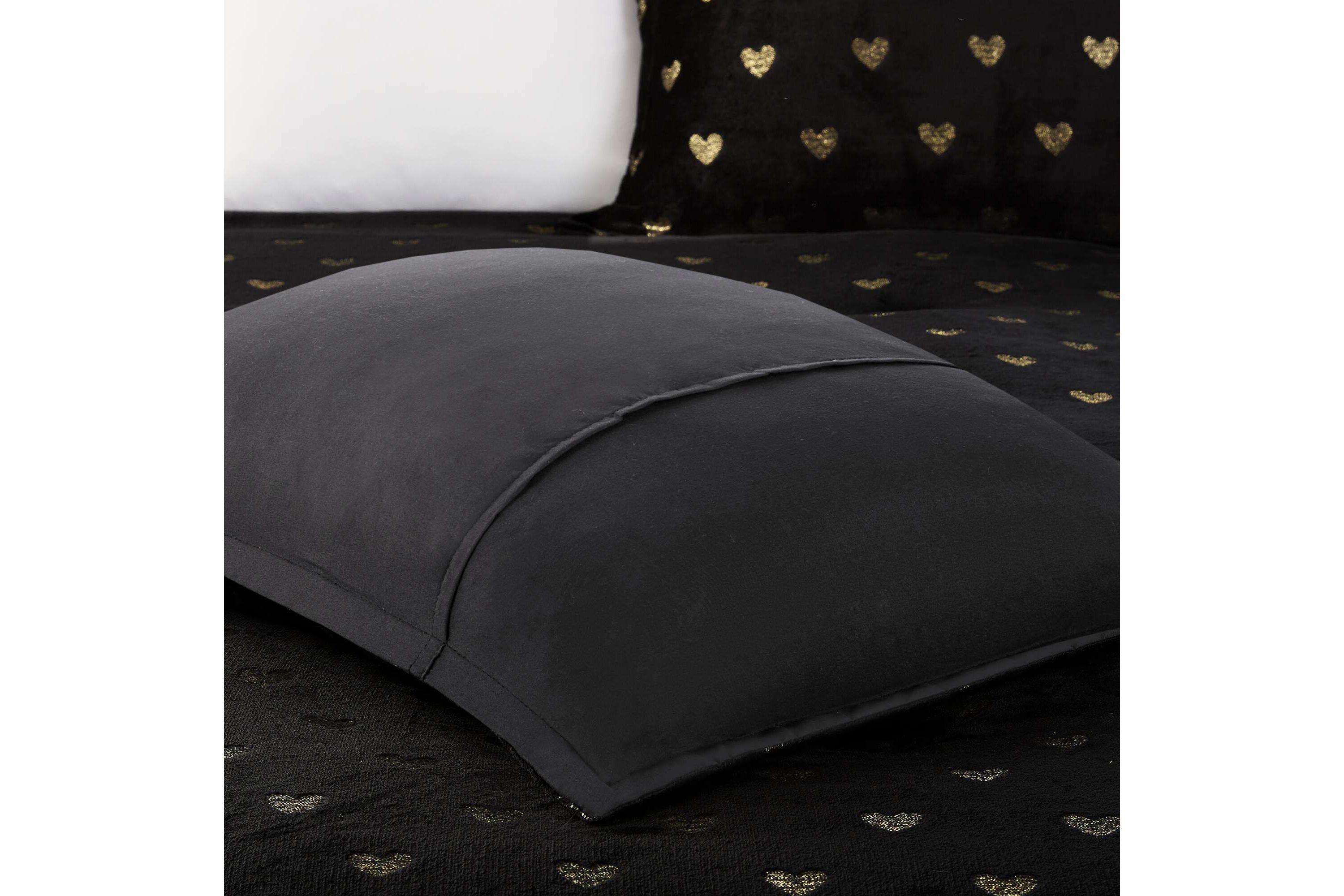 Rosalie Metallic Printed Plush Comforter Set with Throw Pillow