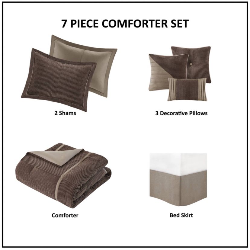 Dallas 7 Piece Micro Corduroy Comforter Set