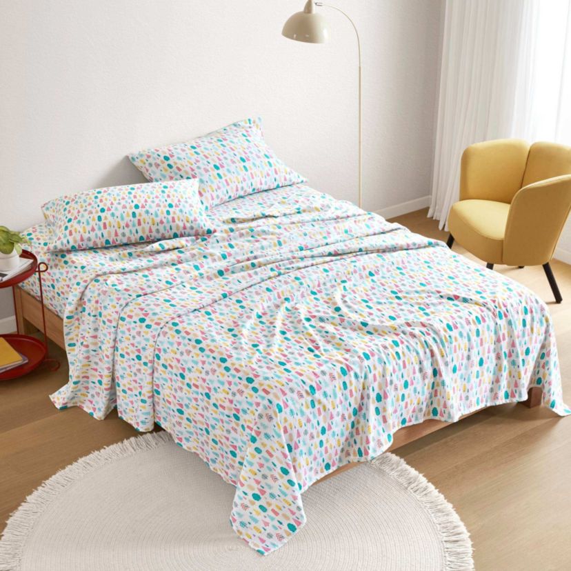 Cozy Soft Cotton Flannel Printed Sheet Set