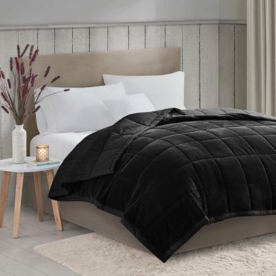 Madison Park Coleman Reversible HeiQ Smart Temperature Down Alternative Blanket, Black, King