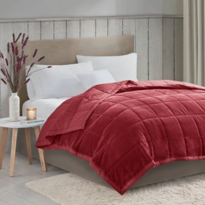 Madison Park Coleman Reversible HeiQ Smart Temperature Down Alternative Blanket, Burgundy, King