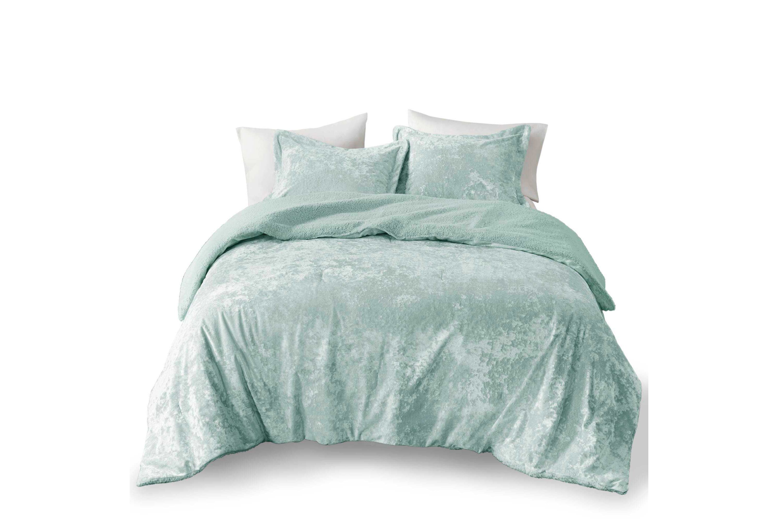 Mira Crushed Velvet Sherpa Reversible Comforter Set