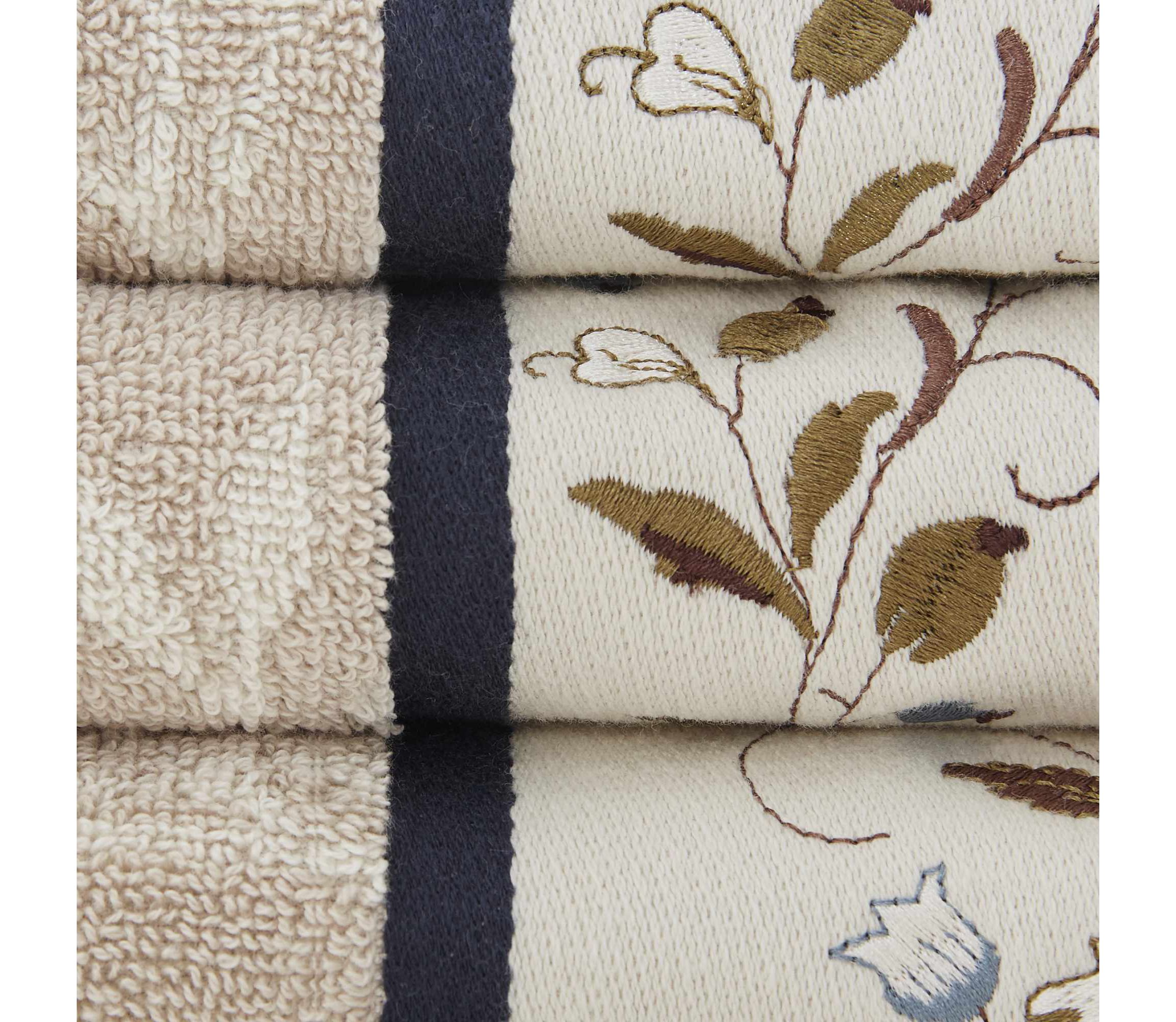 Serene Embroidered Cotton Jacquard 6 Piece Towel Set