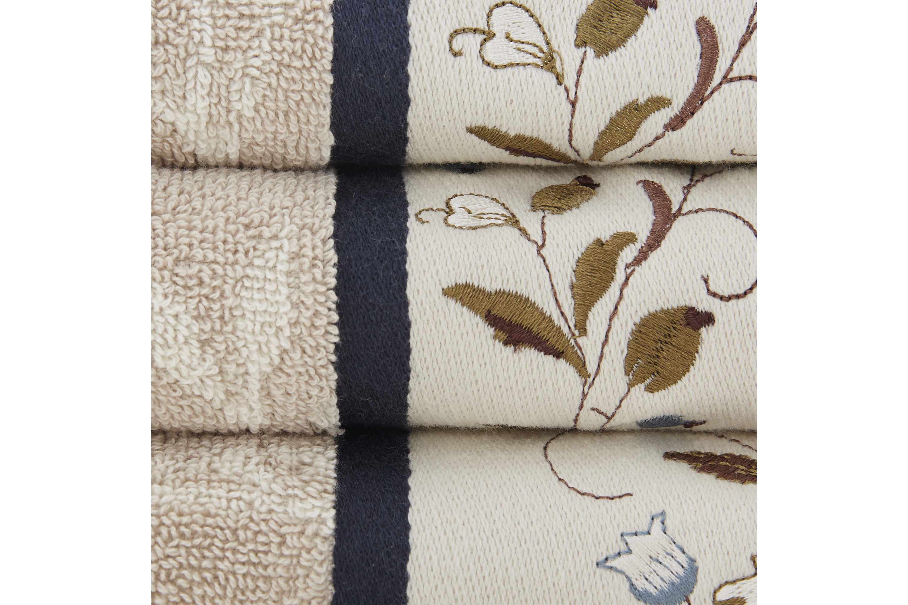 Serene Embroidered Cotton Jacquard 6 Piece Towel Set