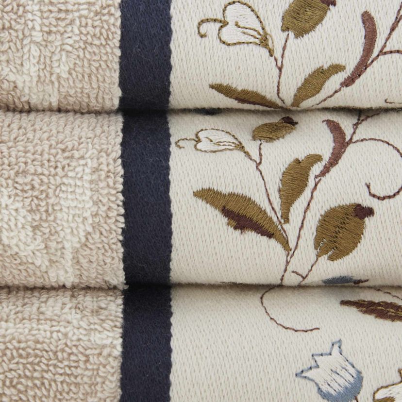 Serene Embroidered Cotton Jacquard 6 Piece Towel Set