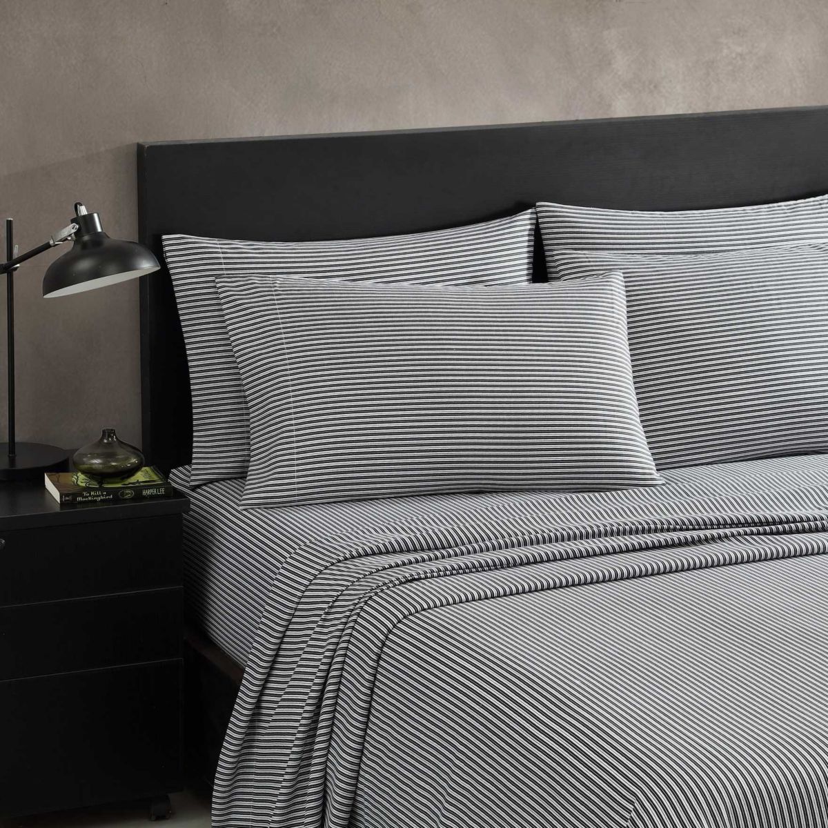 Twill Stripe Texture Microfiber Sheet Set