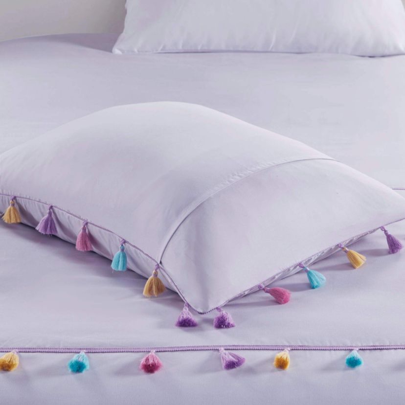 Tessa Tassel Comforter Set with Heart Shaped Throw Pillow