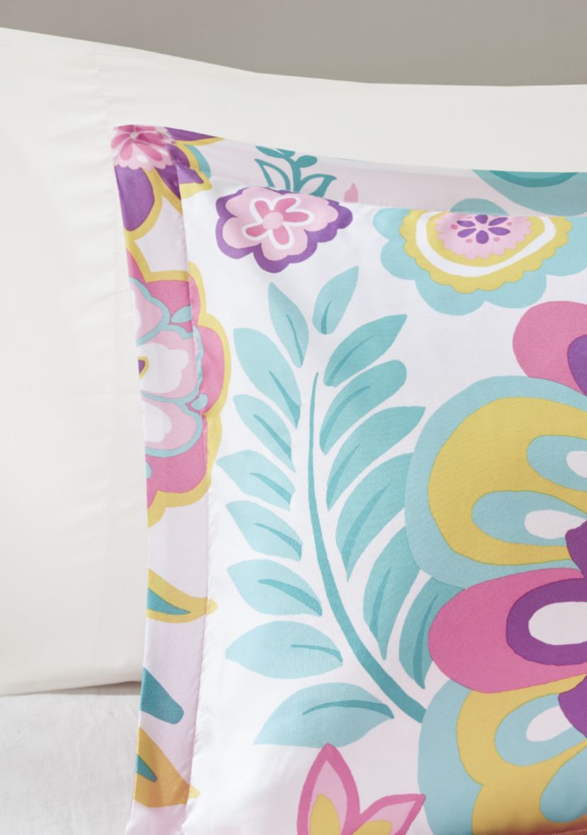 Camille Floral Comforter Set - Pink