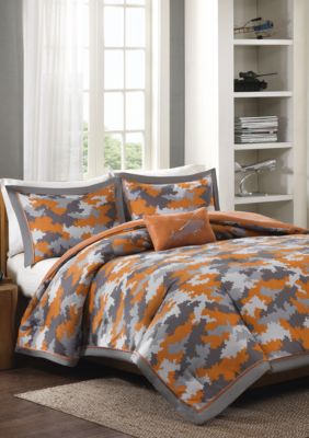 Mizone Lance Reversible Comforter Set Orange Belk