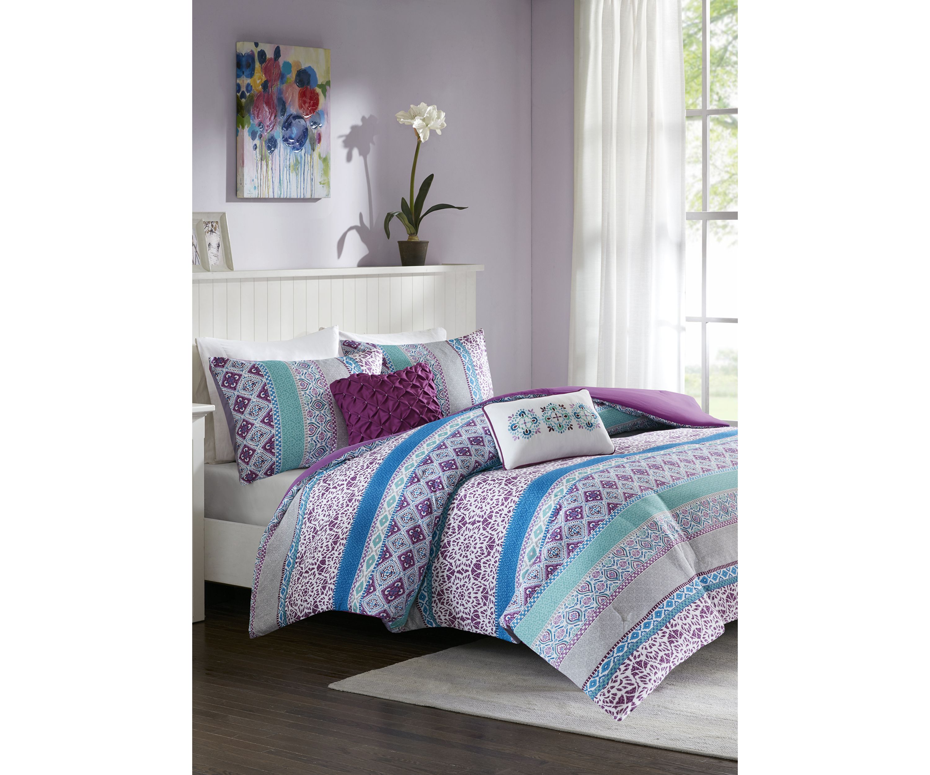 Joni Comforter Set - Purple