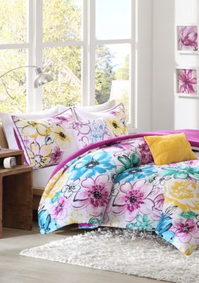 olivia reversible comforter set in fuchsia