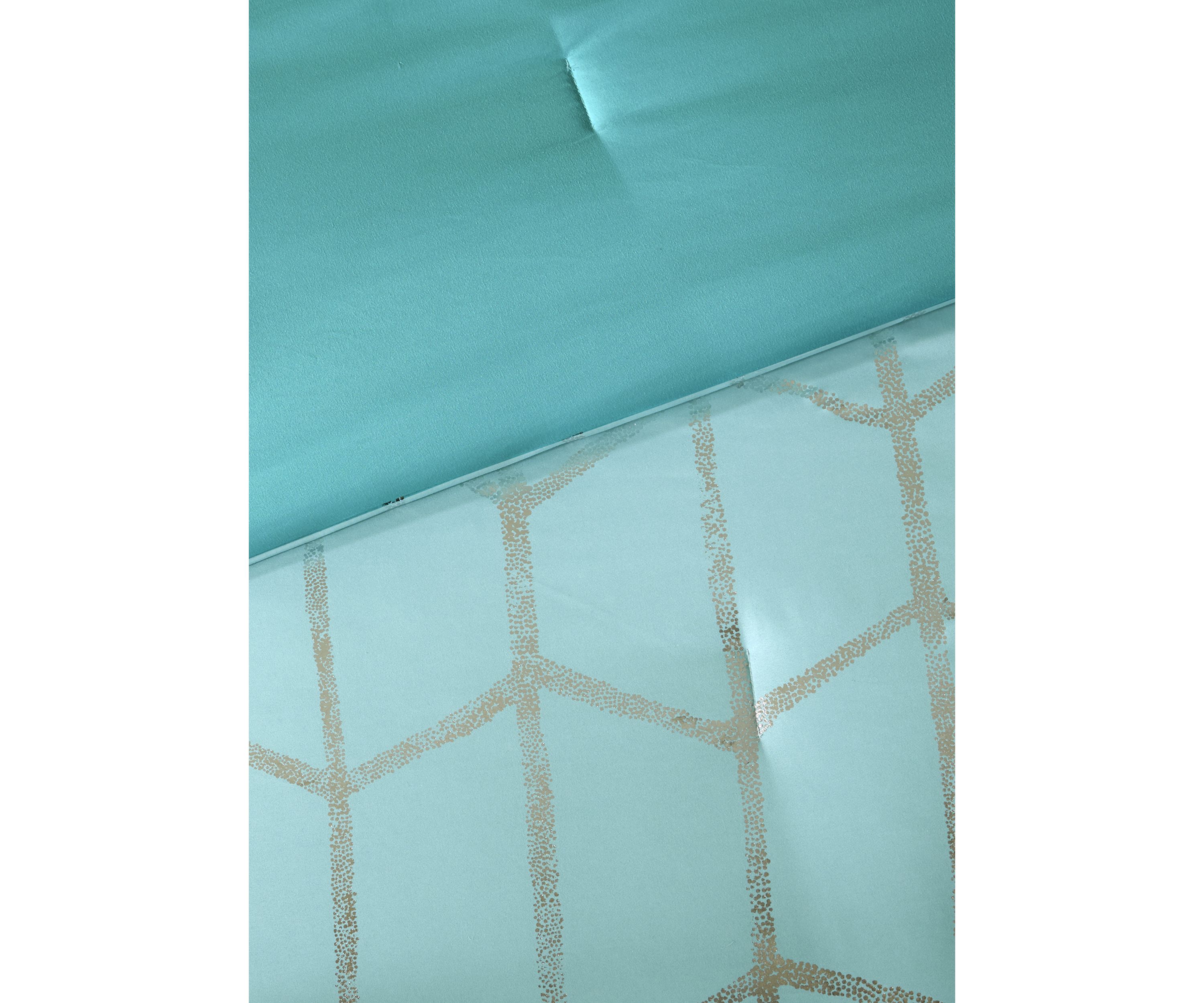 Raina Aqua and Silver Comforter Set 