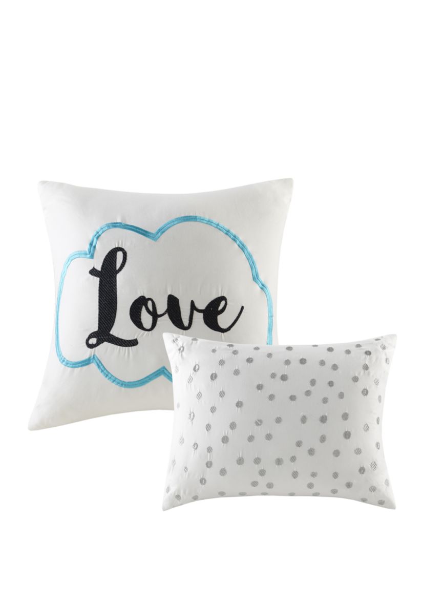 Raina Aqua and Silver Comforter Set 