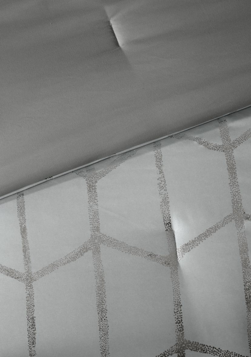 Raina Gray and Silver Comforter Set 