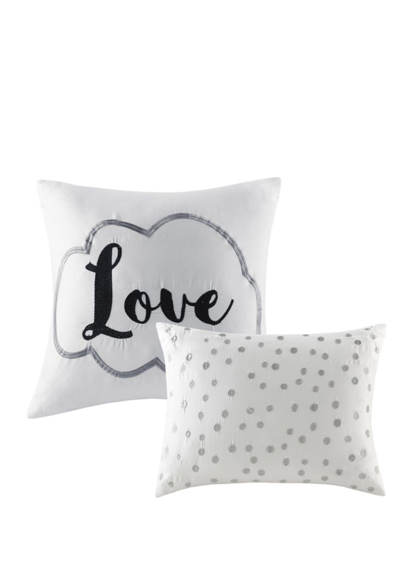 Raina Gray and Silver Comforter Set 